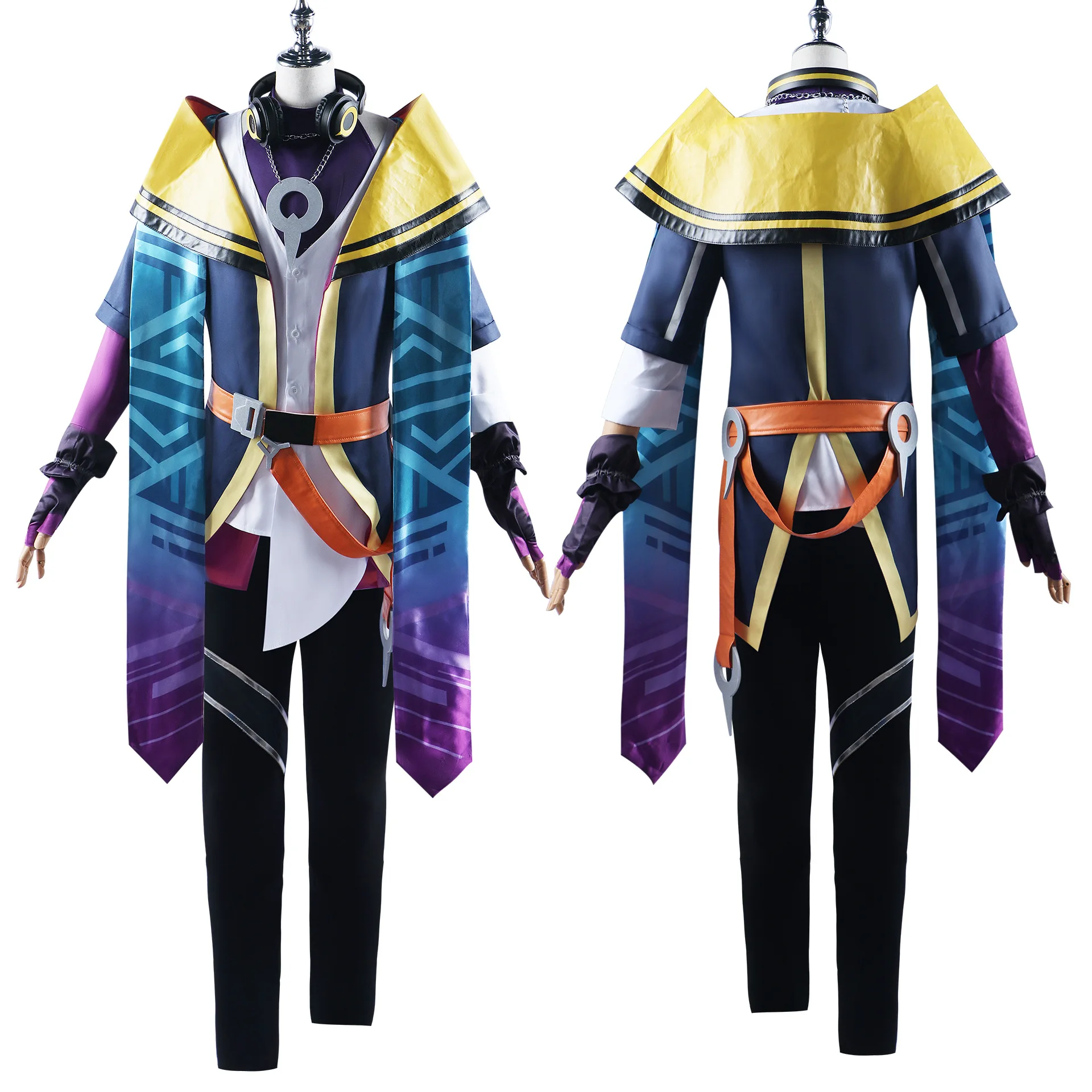 Game LOL Heartsteel Cosplay Aphelios Costume Headset Wig Shoes Uniform Men Women Carnival Halloween Party Outfits Synthetic Hair 76