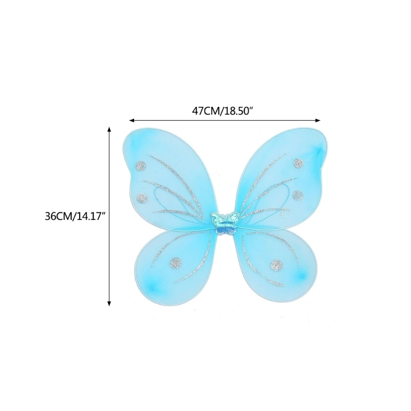 Colorful Fairy Wing Dress Up Sparkling Sheer Wing Butterfly Fairy Performance Costume Angel for Womens Girls