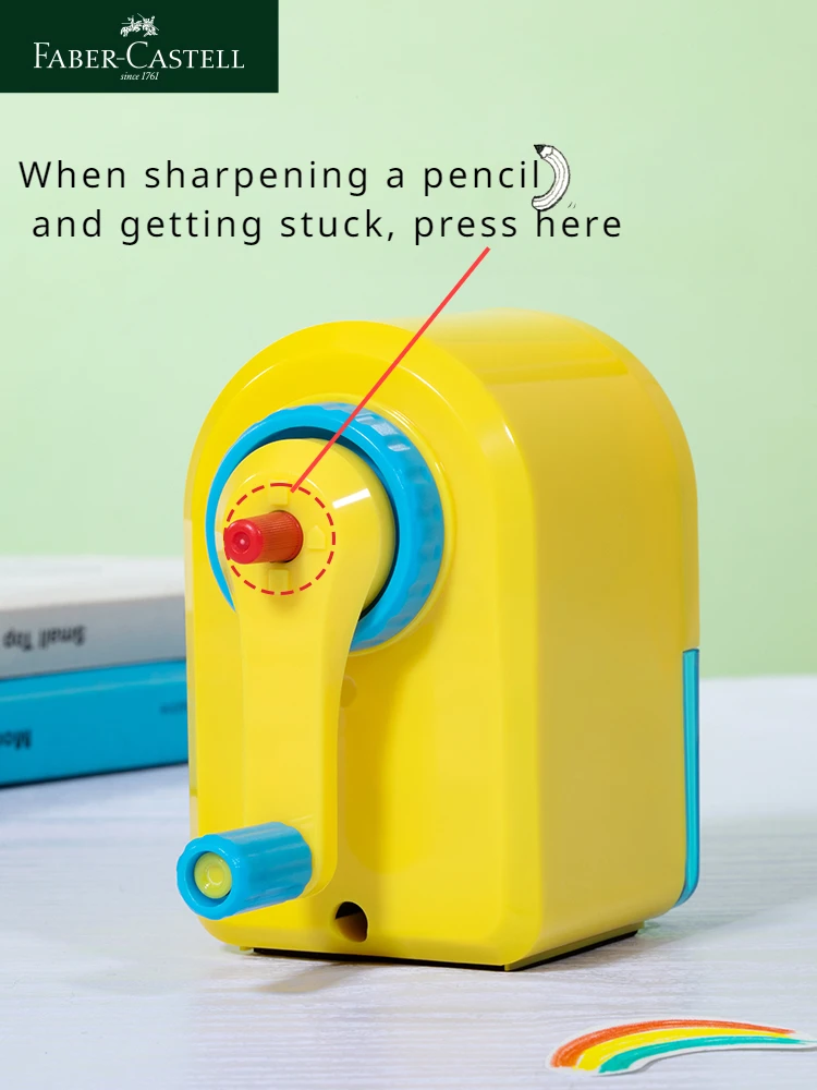 FABER-CASTELL 수동 핸드 크랭크 펜슬 샤프너, 캔디 컬러, 어린이, 예술가, 학생 및 사무실용, 직경 8mm