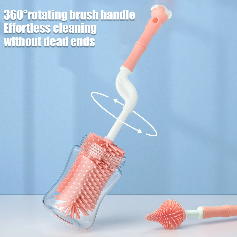 Bottle Cleaning Brush Set Silicone Baby Bottle Nipple Brush