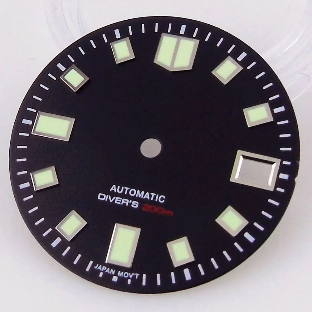 29mm Black & Green Dial with Blue Accents and Luminous Marks