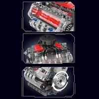 Mould King 10171 LSX454 V8 Engine Motorized Simulation Model Electrically Drive Building Blocks Technical Car Parts Toys Gift 4