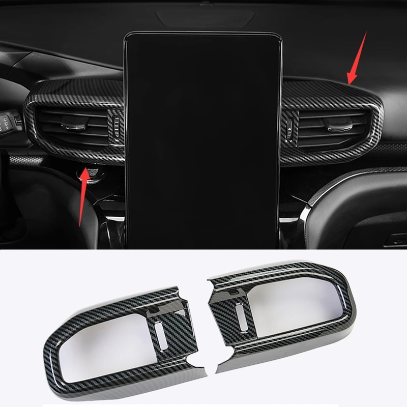 

For Ford Explorer 2020 Carbon fiber Middle Console Air Outlet Vent Cover Trim 2x