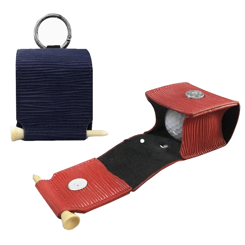 Mini Golf Ball Bag PU Leather Hold 1 Ball Durable Portable with Carabiner  Golf Ball Storage Waist Bag Golf Supplies