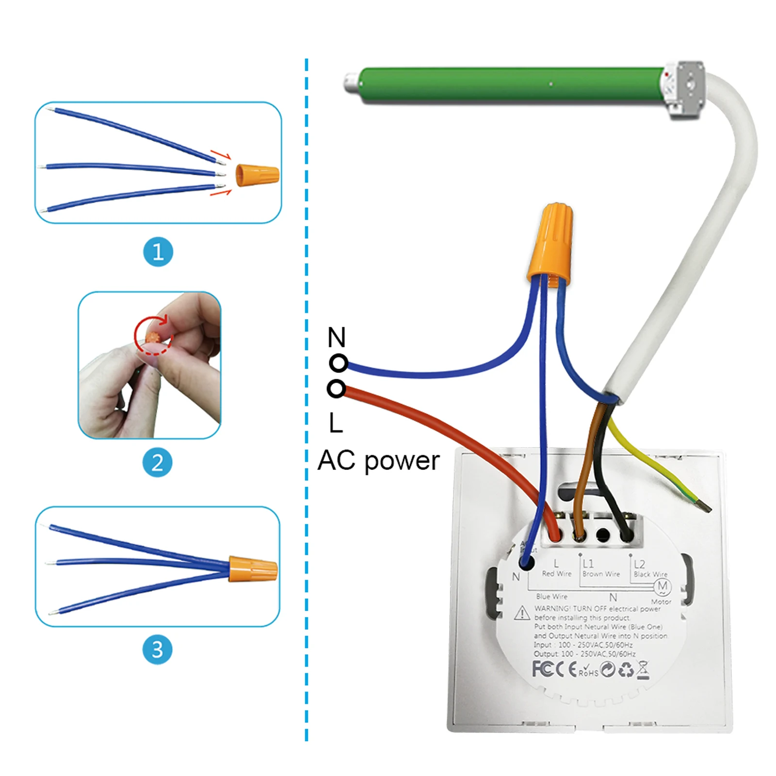 Motor, Persianas, Estilo Backlight, Google Home, Controle de Voz Alexa
