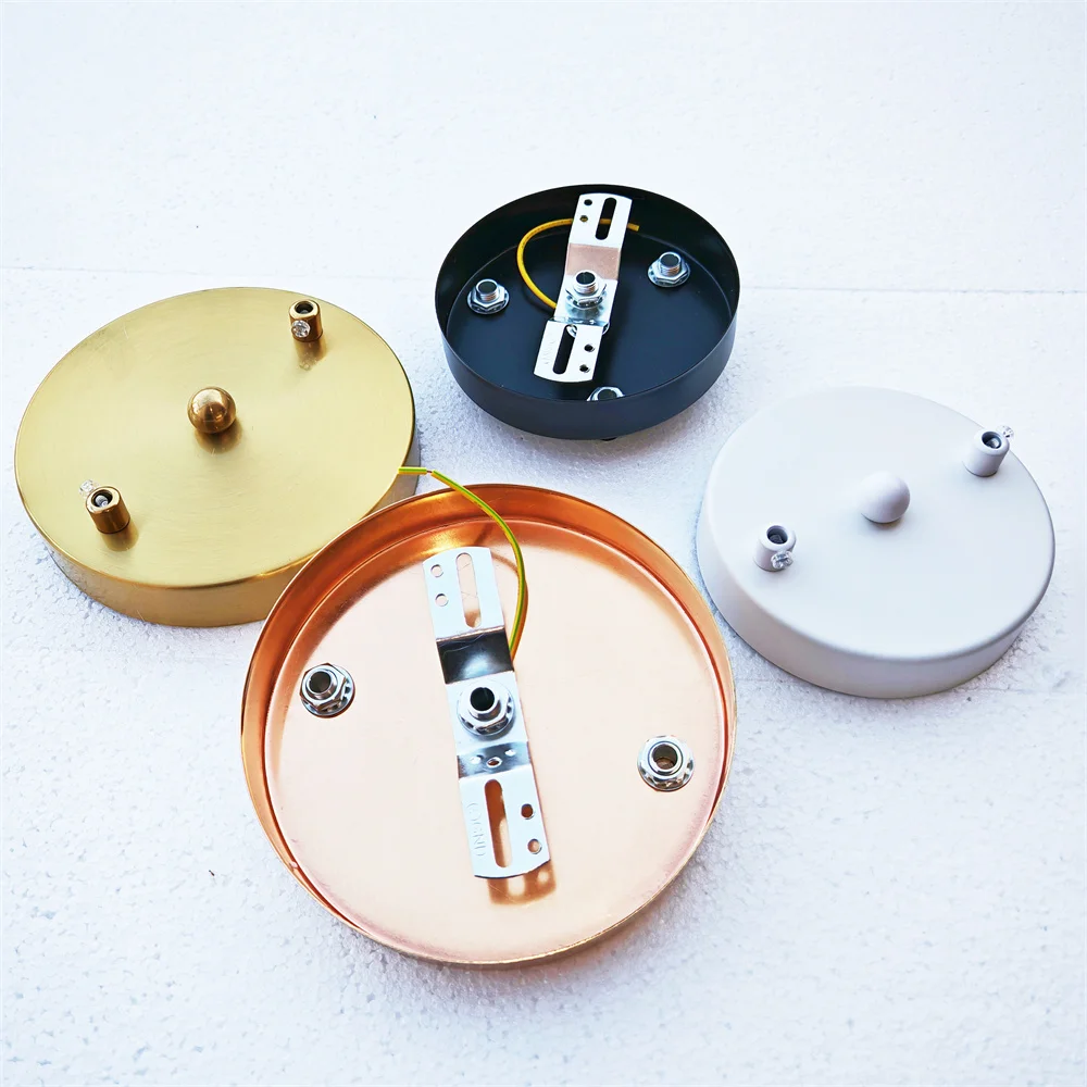 DIY 10/15/20/25/30cm French Gold Brass Ceiling Plate LED Base Vintage Pendant Lamp Disc Base Ceiling Canopy led lamp base
