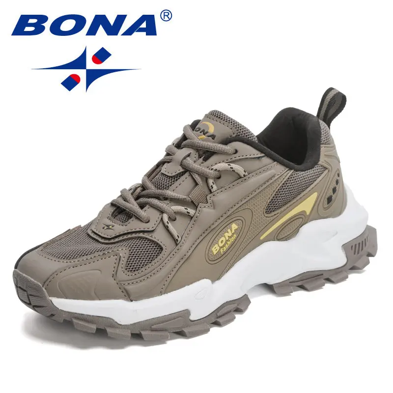 

BONA 2023 New Designers Running Shoes Breathable Outdoor Sports Shoes Men Lightweight Sneakers Comfortable Athletic Shoes Man
