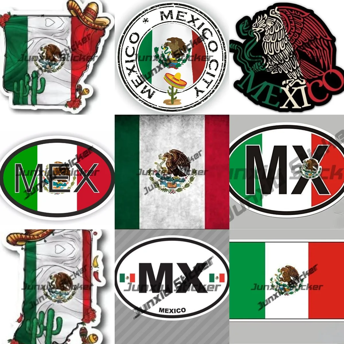

Mexico Stickers Waterproof Vinyl Decals Mexican Flag Pride Proud Decals Mexico Oval Sticker Decal Vinyl Mexican MX MAX for Car