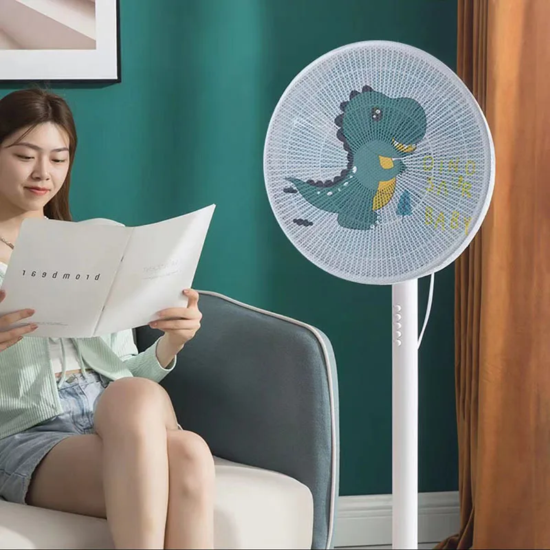 Anti-pinch Fan Safety Mesh Child Safety Cover Fan Protection Net Cover Cartoon Dust Stand Floor Dust
