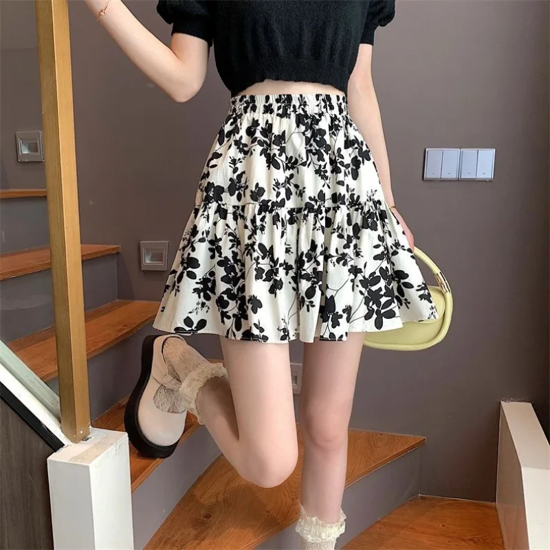 Skirts for Women Floral Chiffon Womens Skirt Chic and Elegant Modest Stylish Summer 2023 Vintage Luxury Harajuku New In Clothing