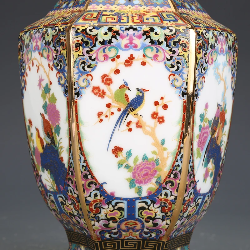 Jingdezhen Porcelain Vase Porch Ornaments Antique Official Enamel Porcelain Antique Collection Square Vase 5