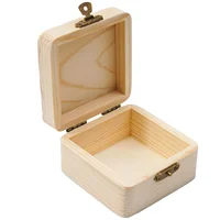 1pcs Wooden Storage Box Plain Natural Wooden Packing Box Storage Box Gift Box Plain Wood With Lid Multifunction Hinged Boxes 2