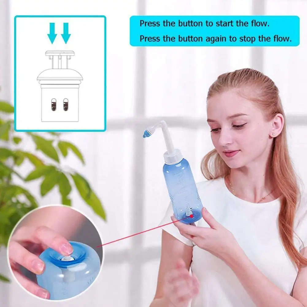 300mL Nose Wash System Pot for Sinus Allergies Relief Adults Children