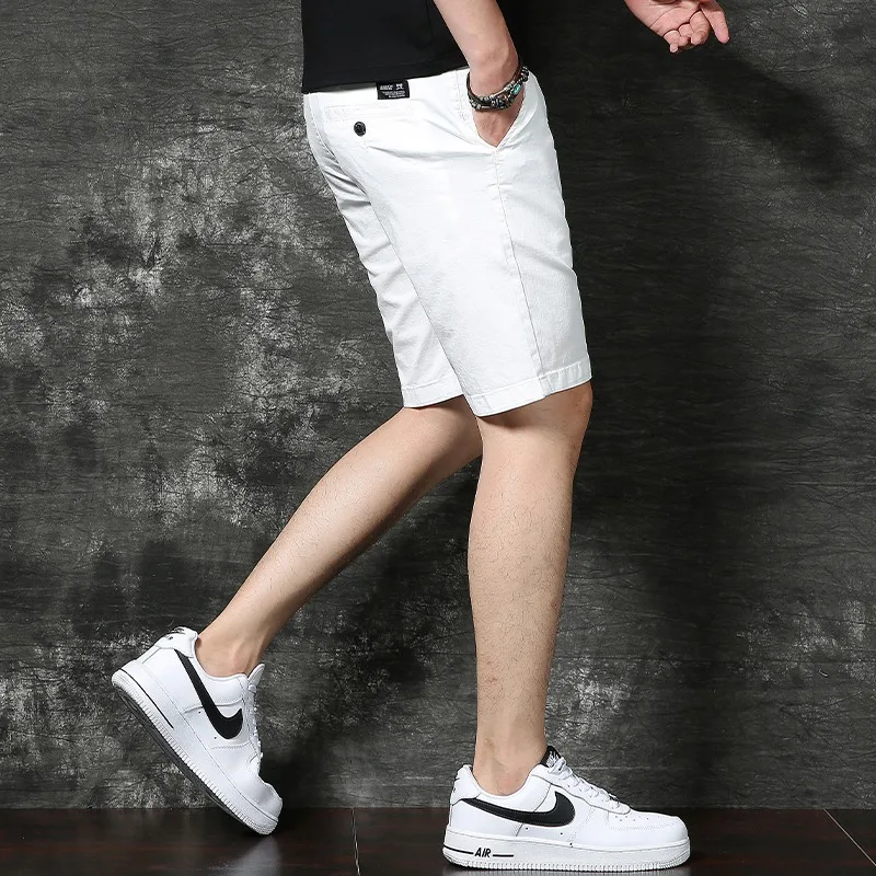 Summer Shorts Men Fashion Korean Style Red Cotton Straight Casual Outdoor Sport Lightweight Short Pants