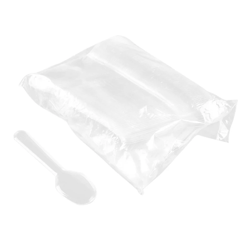 200 Pcs Mini Clear Plastic Spoons Disposable Flatware Spoons Jelly Ice Cream Dessert Appetizer Disposable Plastic Spoon