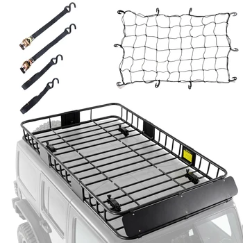 64x39x6 Inch Universal 250LB Heavy Duty Roof Rack Cargo Top Luggage Holder Carrier Basket for SUV Truck or RV Camping Storage 1