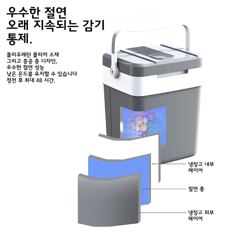 24L 미니 자동차 냉장고 12V/220V 난방 및 냉각 전기 휴대용 냉장고 쿨러 박스 캠핑 여행용 가정용 자동차 음료 냉동고