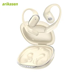 Wireless Bluetooth 5.4 Open - Ear Earbuds with 60 - Hour Playtime and Dual Mic for Clear Calls and Sports Activities (WHITE)