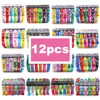 12Pcs Cat Dog Collar Leash Puppy Chain Safety Buckle Belt Identify Collars Adjustable For Small Breeds Dog Accessories Pet