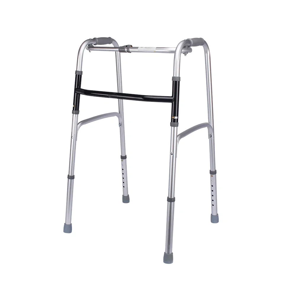 Deluxe One Button Folding Walker Adult Compact Elderly Handicap Medical Walking Aid Two-Button Medical Walkers Without Wheels 5