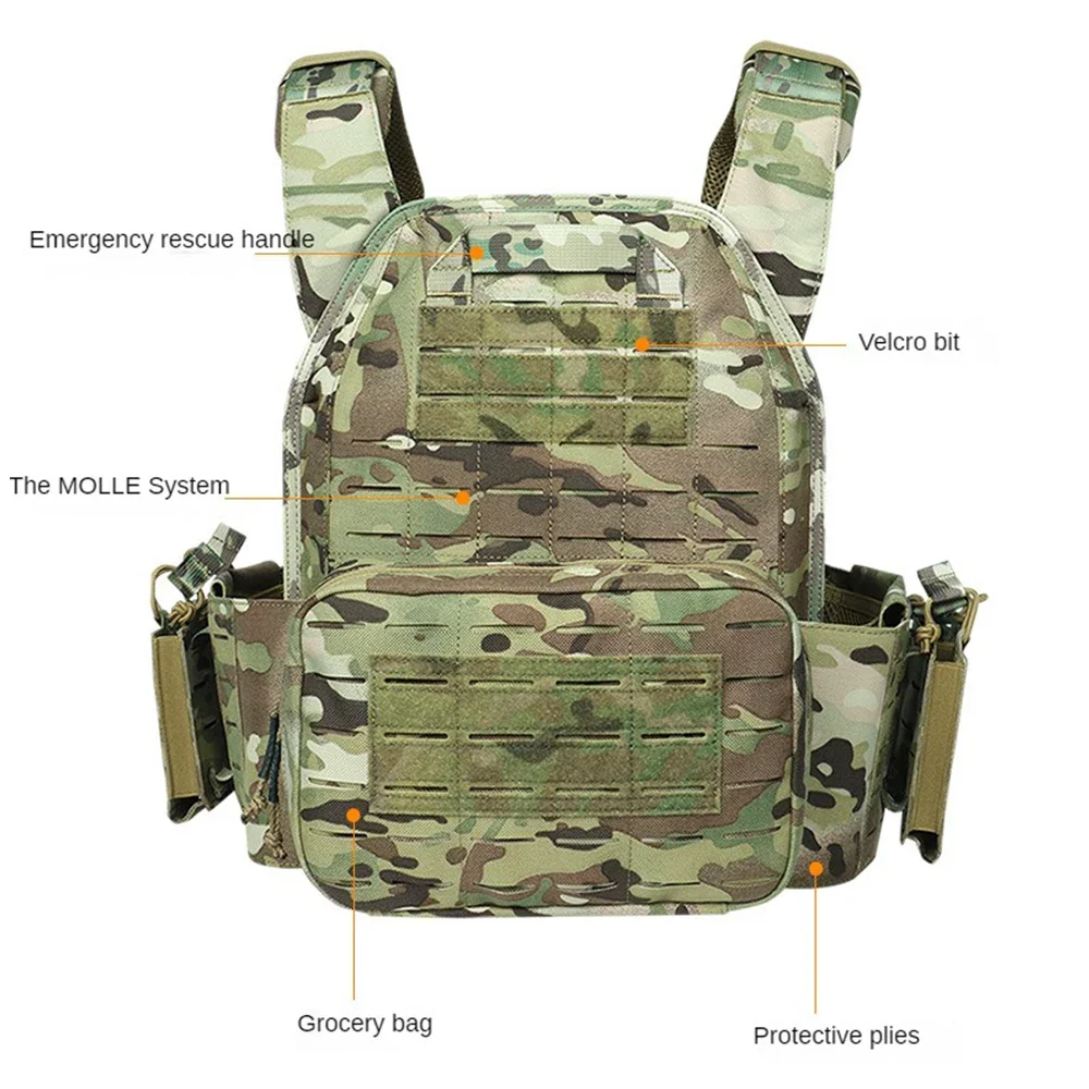 Ranger Green Plate Carrier Tactical Vest With Quick Release Security Molle Chaleco Tactico Bandolier Laser Cut Tactical Vest 2