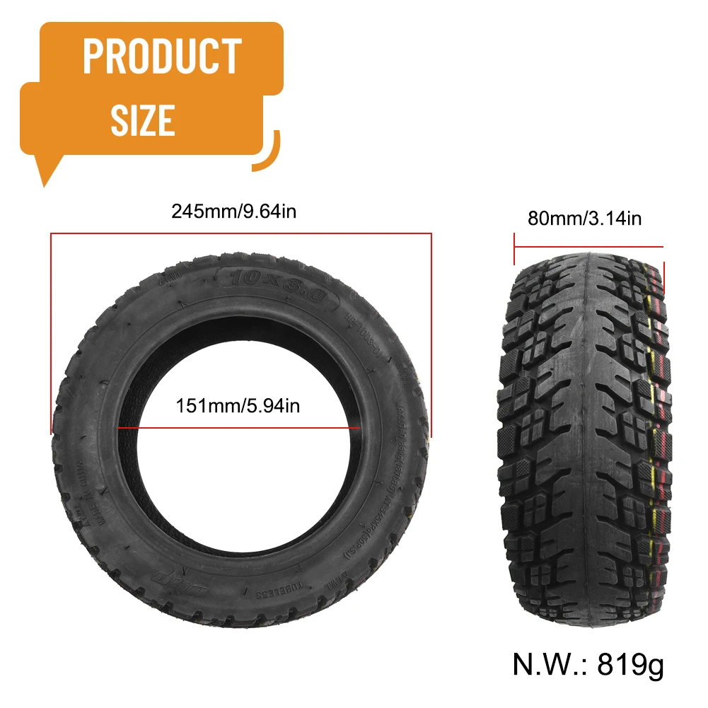 

Electric Scooter Kit Off-Road Tyre For Tubeless Tires For-10X Rubber With Gas Nozzle 10 Inch 255x80(80/65-6)