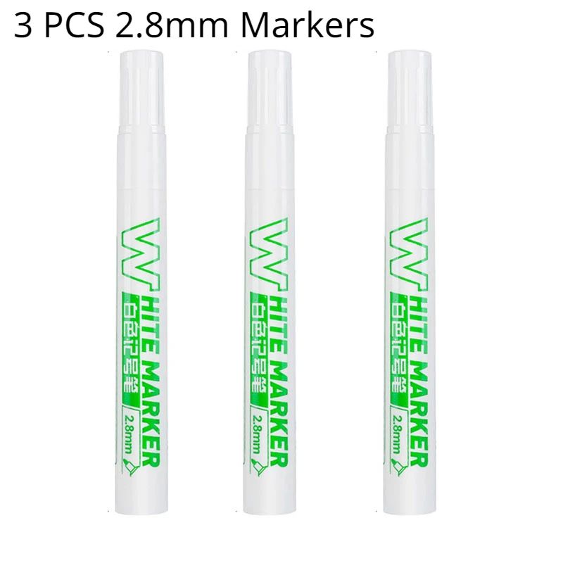Jeffdad 6 STKS Witte Marker Pen, 1mm Fijne Tip Sneldrogende Waterdichte Pen Voor Papier Stof Hout Rock Glas Plastic
