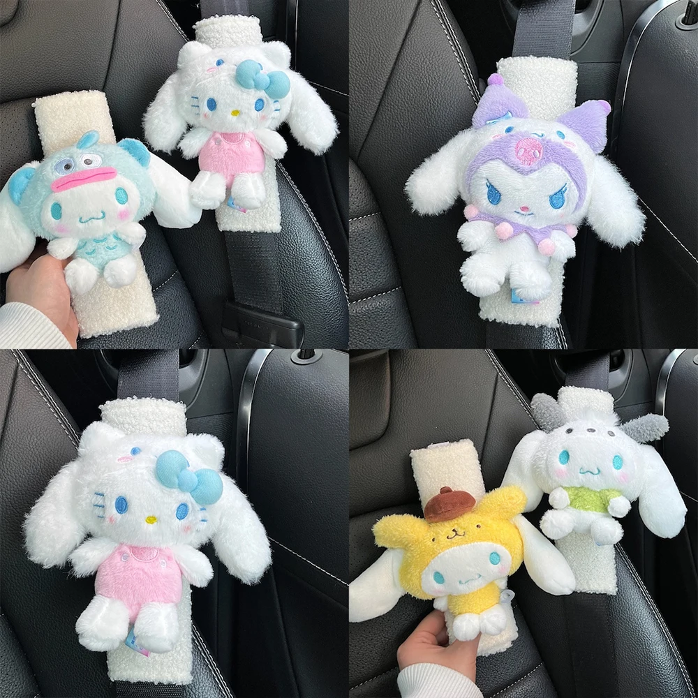 

Kawaii Sanrios Kuromi Hello Kitty Cinnamoroll, плюшевая кукла, Защита плеч, автомобиль, фотография, подарок для девушки