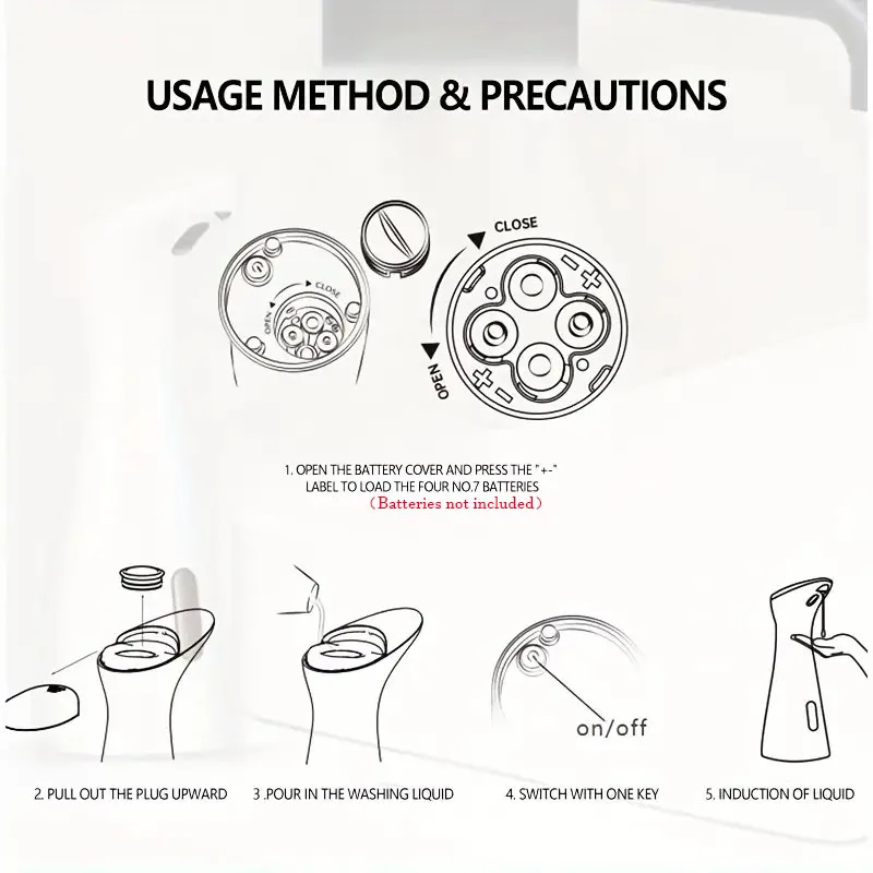 Soap Dispenser 200ml Automatic Sensing Intelligent Liquid Hand Wash Dispenser Kitchen Supplies Household Bathroom Accessories 5