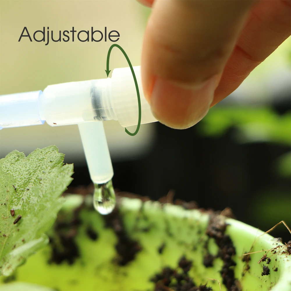 1/4" Clear PVC Hose Regulating Valve Dropper Drip Irrigation Kit for Garden Balcony Plants Pots Siphon Principle Watering System 4