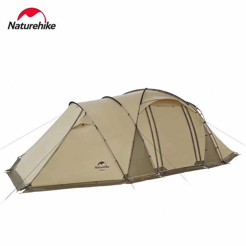 

Naturehike Outdoor 4 Persons double layer Tent Large 210T polyester Camping Tunnel Tents Rain proof One Living Room One Bedroom