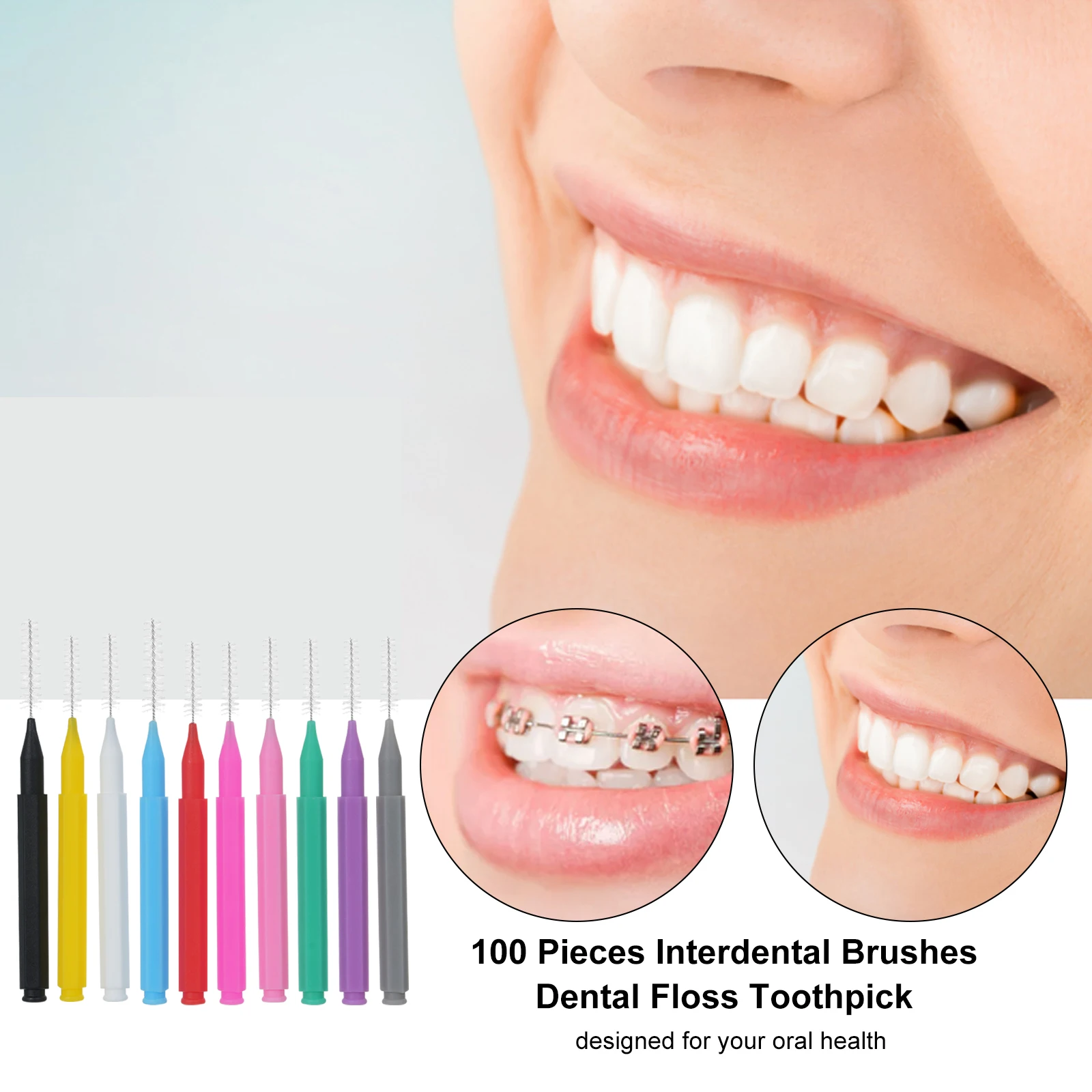 100Pcs Interdental Brushes Health Care Tooth Escova Interdental Cleaners Orthodontic Dental Teeth Brush Oral Hygiene Tool