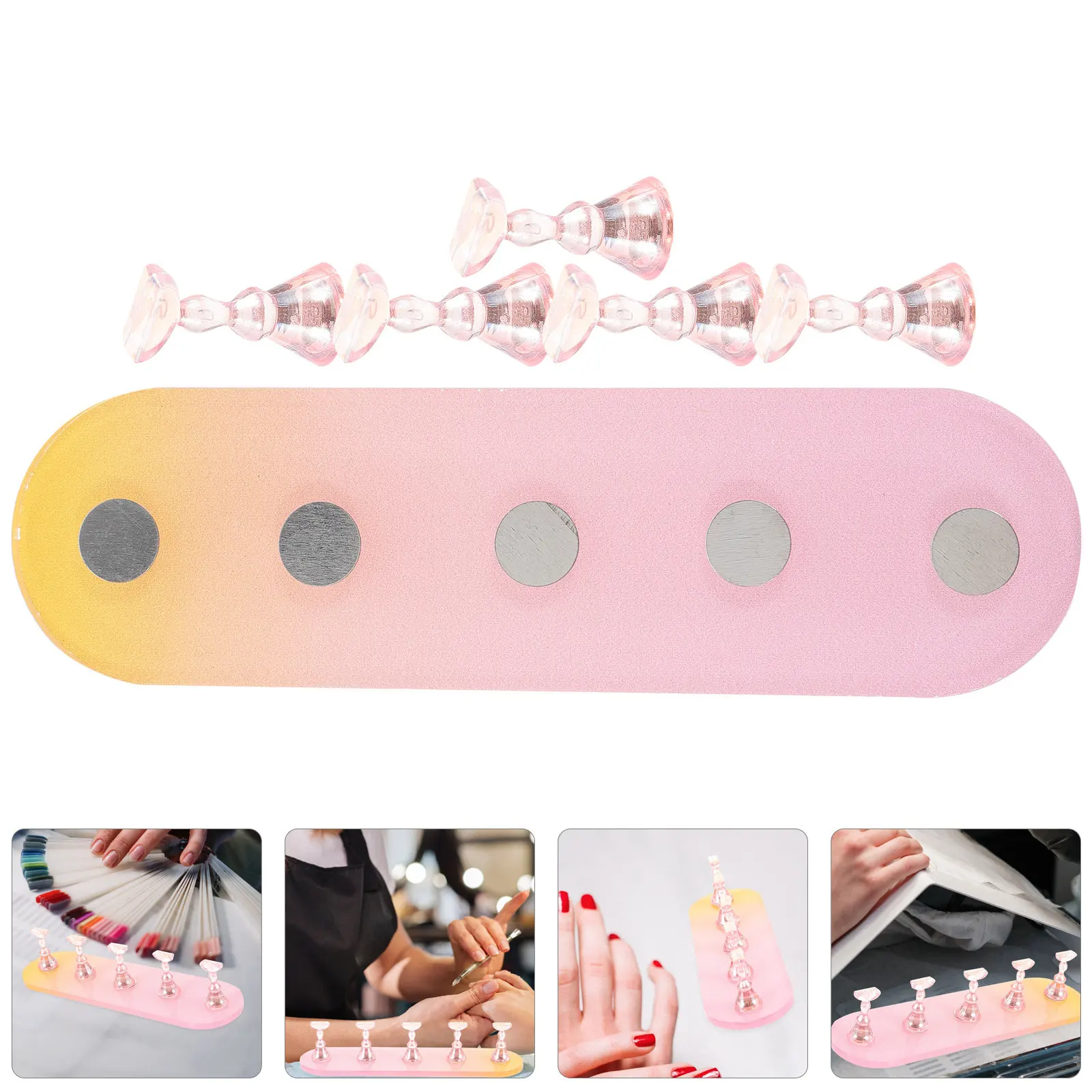 1 세트 아트 랙 그림 연습 훈련용 디스플레이 자석 네일 홀더 공간 절약형 창의..