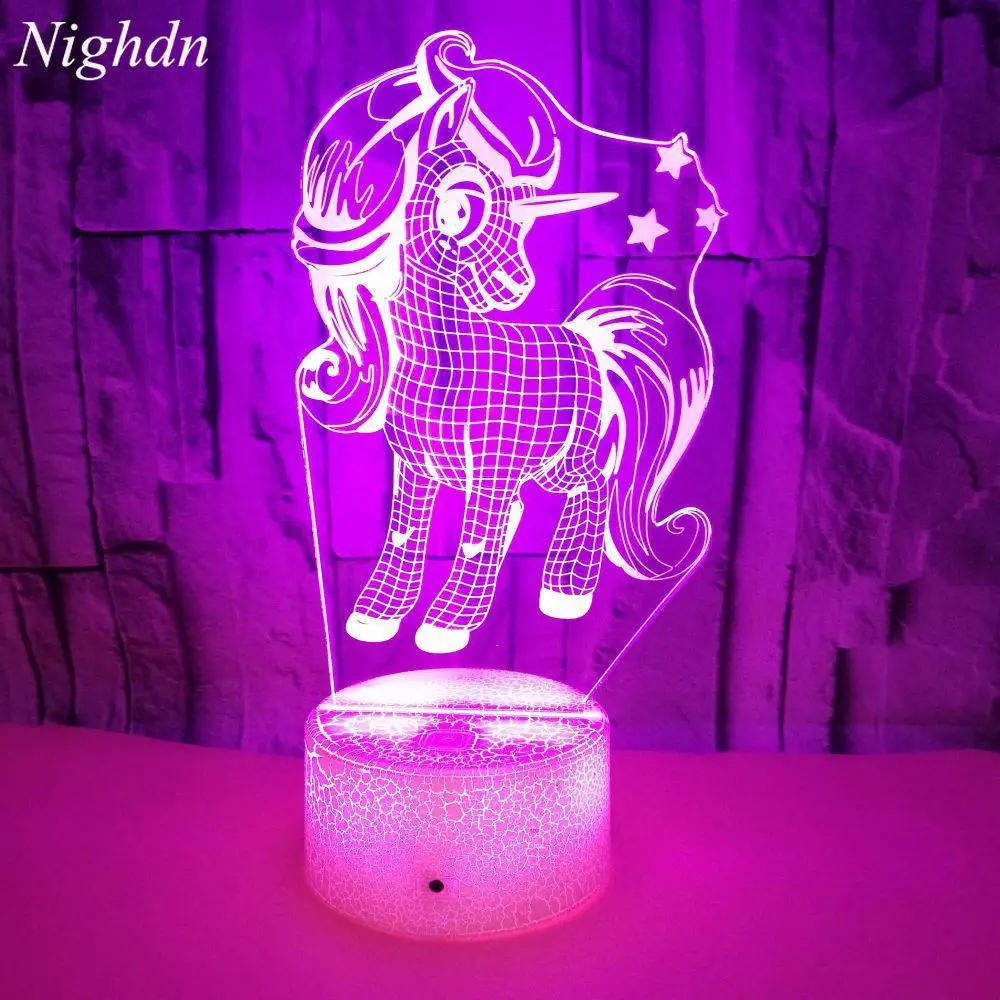 

Unicorn 3D Lamp Illusion Night Light LED Acrylic Table Desk Lamp 16 Colors Change Bedroom Decor Lights Xmas Gifts Toys for Girls