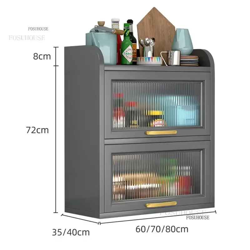Condiment Kitchen Cabinet for Home Furniture Table Top Shelf Simple Seasoning Cabinet Multi-layer Storage with Flip Door