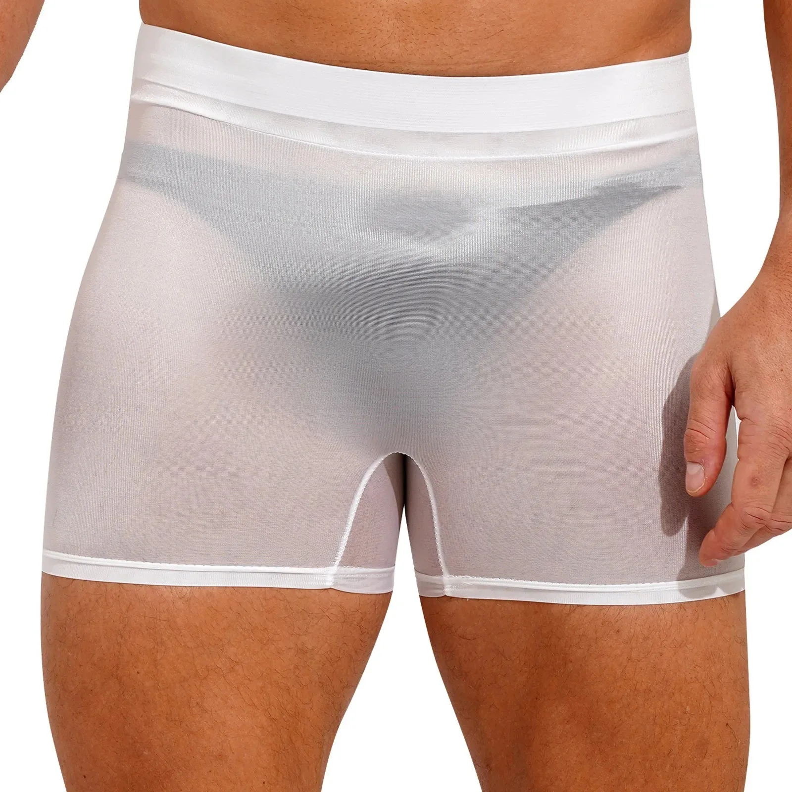 Men underwear Mens Lingerie Semi See-through Shorts Stretchy Low Rise Short Pants Underwear Nightwear