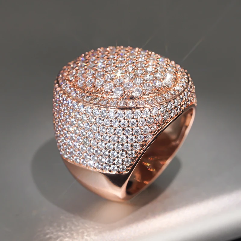 Huitan Damenring mit geometrischem Design für Hochzeit, Verlobung, luxuriöser, voll glänzender CZ-Party-Mode-Accessoires, charmanter Damenschmuck – Detail 13