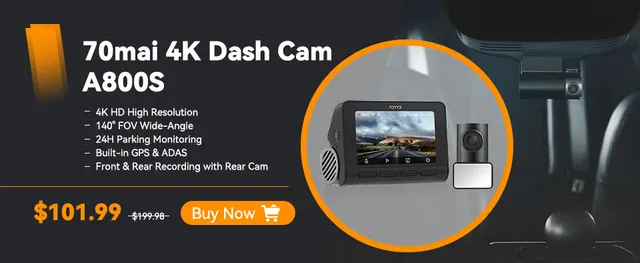 70mai Dash Cam Omni X200 360° Recording AI Motion Detection Car