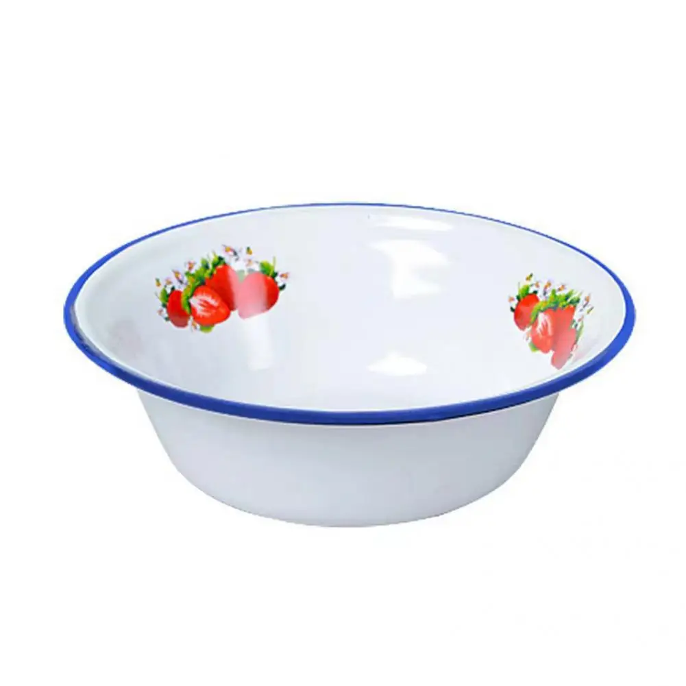 Enamel Tableware For Dinner Durable Bowl Container Enamel Rustic Easy Clean Food Containers Enamel Basin Bowl