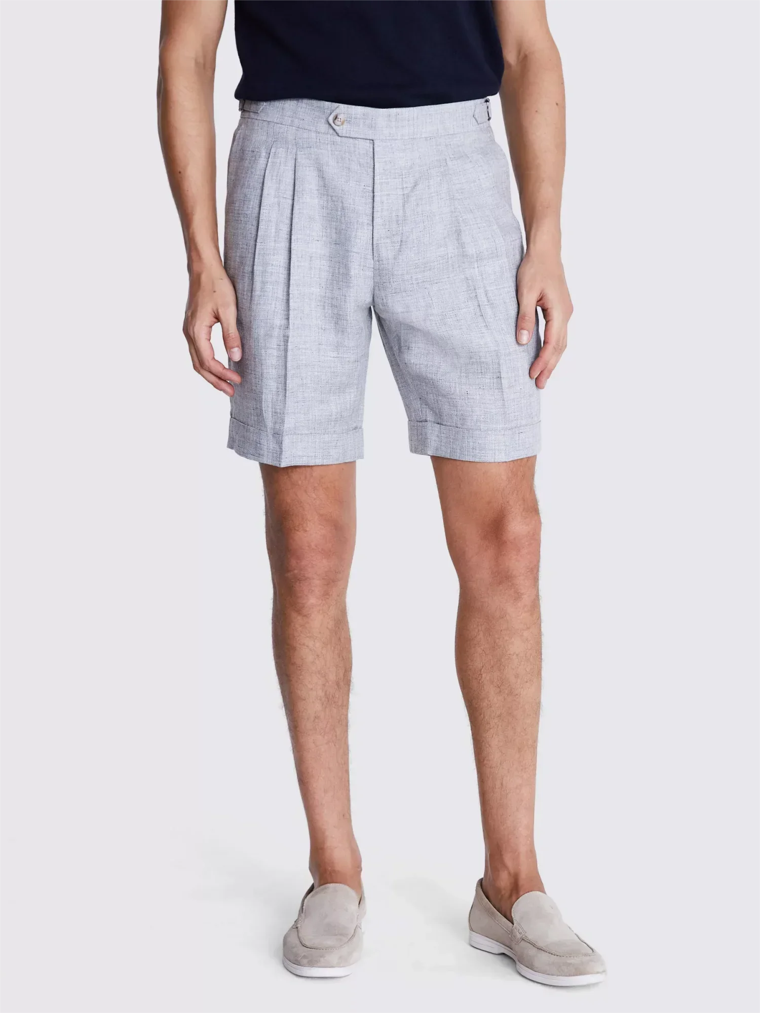 2024 Blue Sky Blue Linen Men Suit Trousers Summer Beach Shorts Slim Fit  Groom Casual Pants Veste Costume Homme Trajes De Hombre