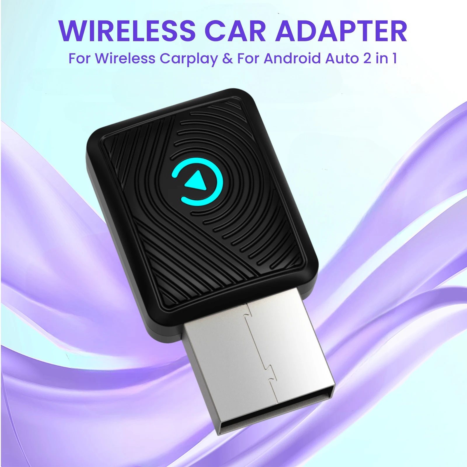BT 5.3 2-in-1 무선 CarPlay 안드로이드 오토 어댑터 무선 안드로이드 오토 차량용 어댑터 & Apple iPhone 8+ 및 안드로이드용 CarPlay