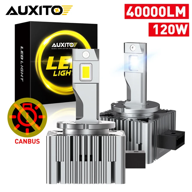 AUXITO D1S D3S LED Bulb Headlights Canbus 40000Lm 110W 6000K White 1:1  Xenon HID Replacement Plug&Play Car Light Headlamp 2Pcs - AliExpress