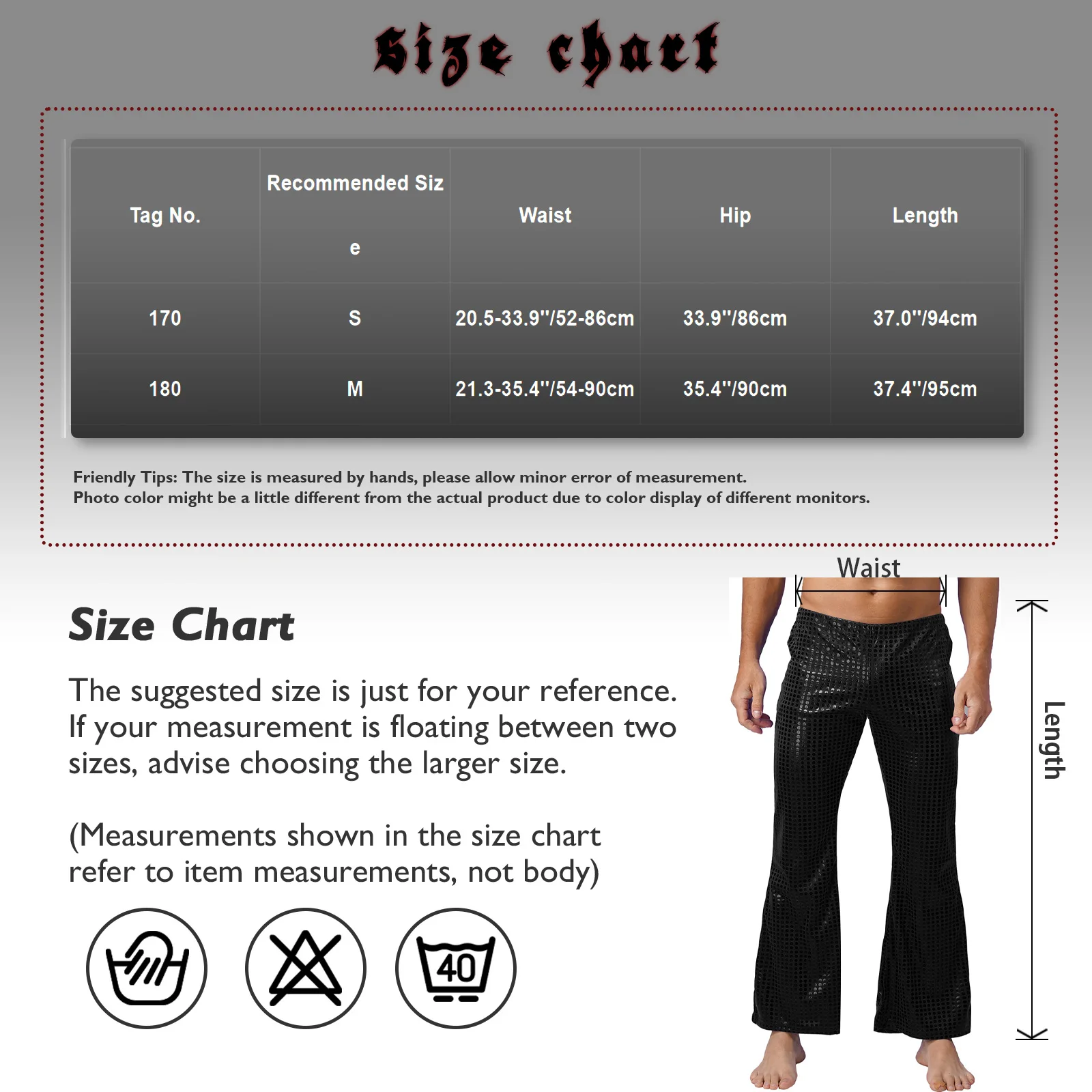 Mens Shiny Sequins Long Pants Disco Dance Pants Party Stage Performance Costume Bell Bottom Elastic Waistband Flared