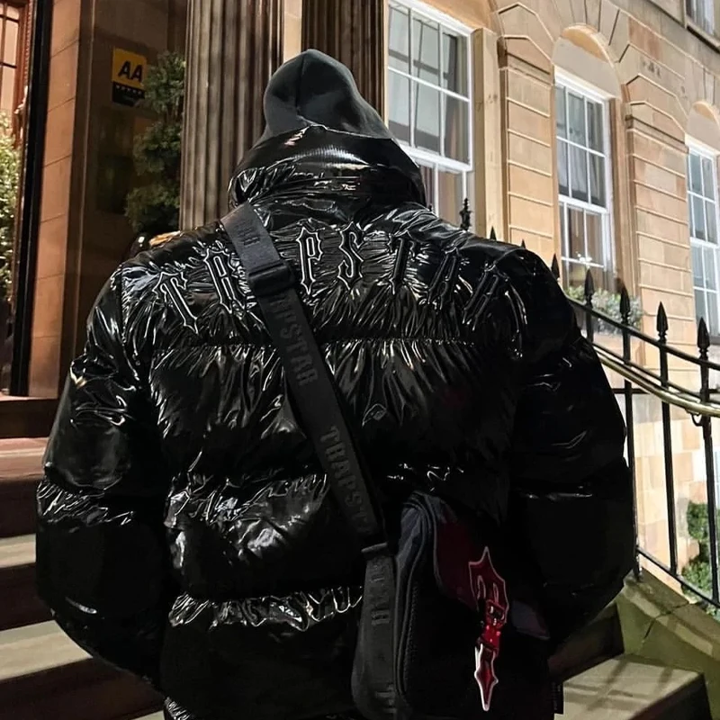 Chaqueta de plumón Trapstar London para hombre, Parka de marca de lujo, chaqueta negra brillante