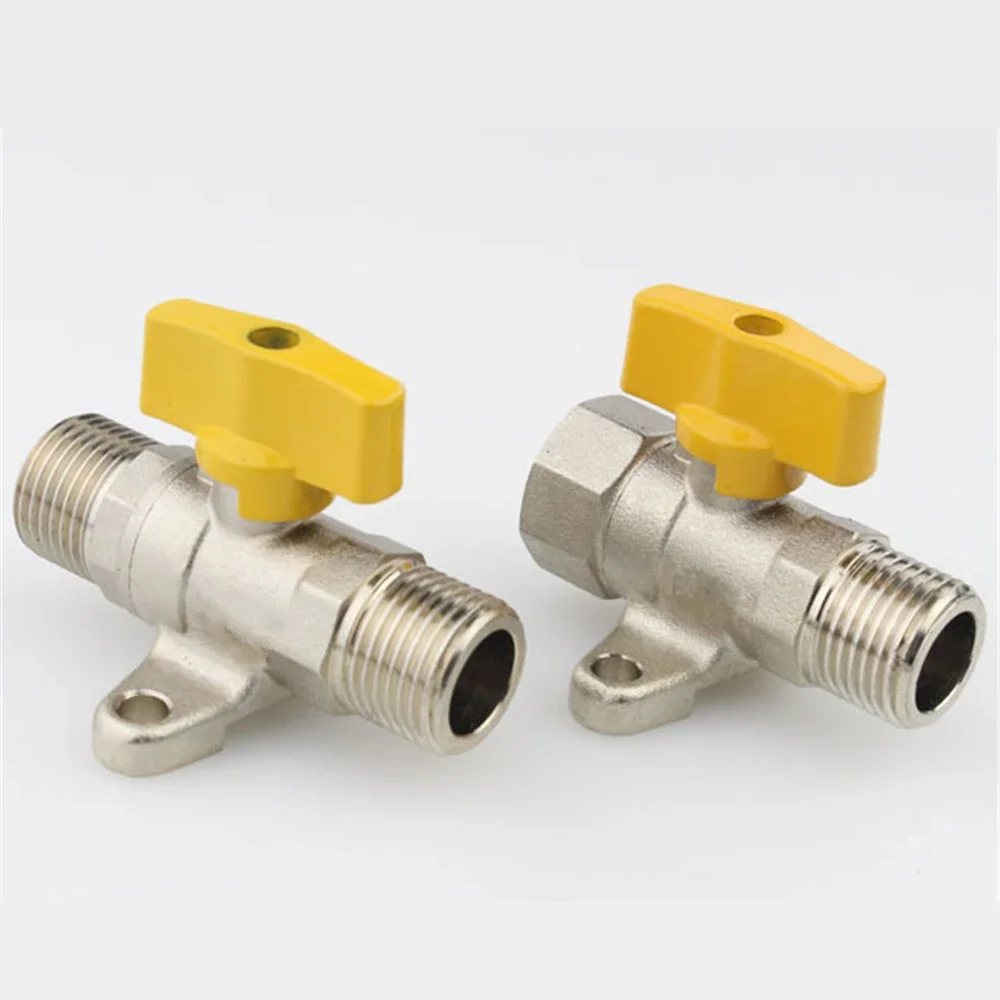 4 Points Full Copper Thickened Inner And Outer Ribbon Fixed Seat Ball Valve Double Outer Wire Thread Straight Gas Valve