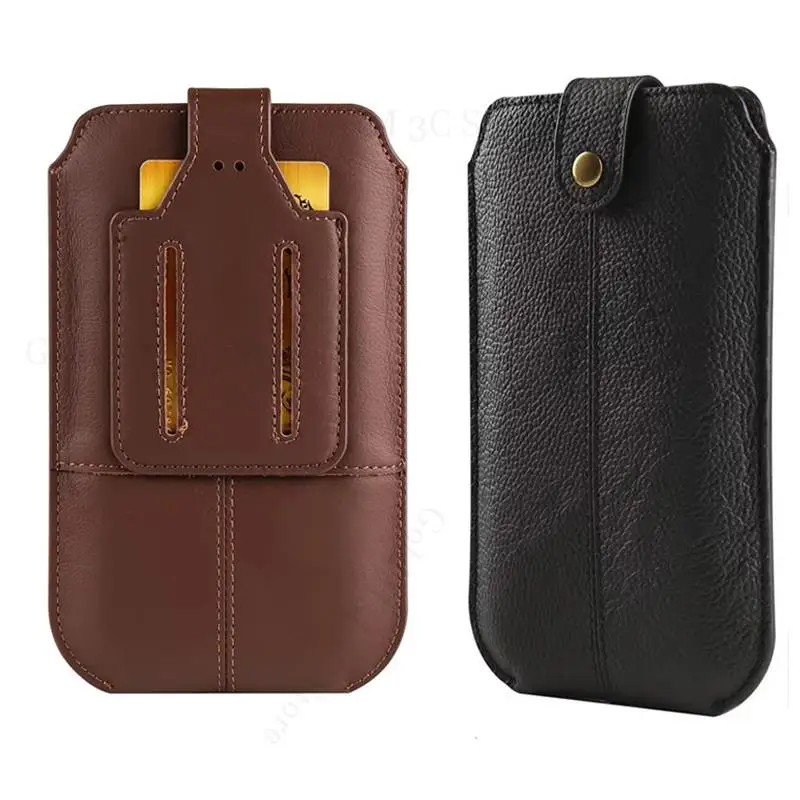 

Leather Waist Bag Phone Case For ZTE nubia Z60 Ultra Z50S Z40S Pro Belt Back Card Wallet Cover For Blade V50S V40S V41 V10 V30