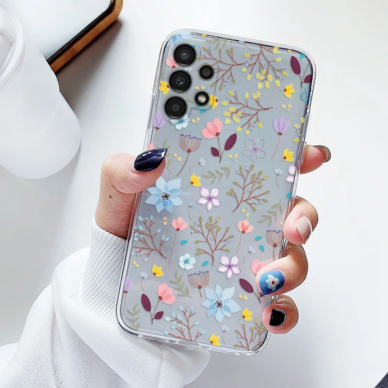 Floral Transparent Soft Silicone Phone Case - Flower TPU Cover
