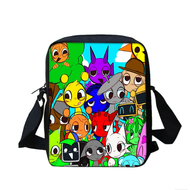 Sprunki Boys & Girls Cartoon Anime Printed Shoulder Bag Kids Casual Tote Phone Bag Men & Women Shopping bag Best Birthday Gift 6