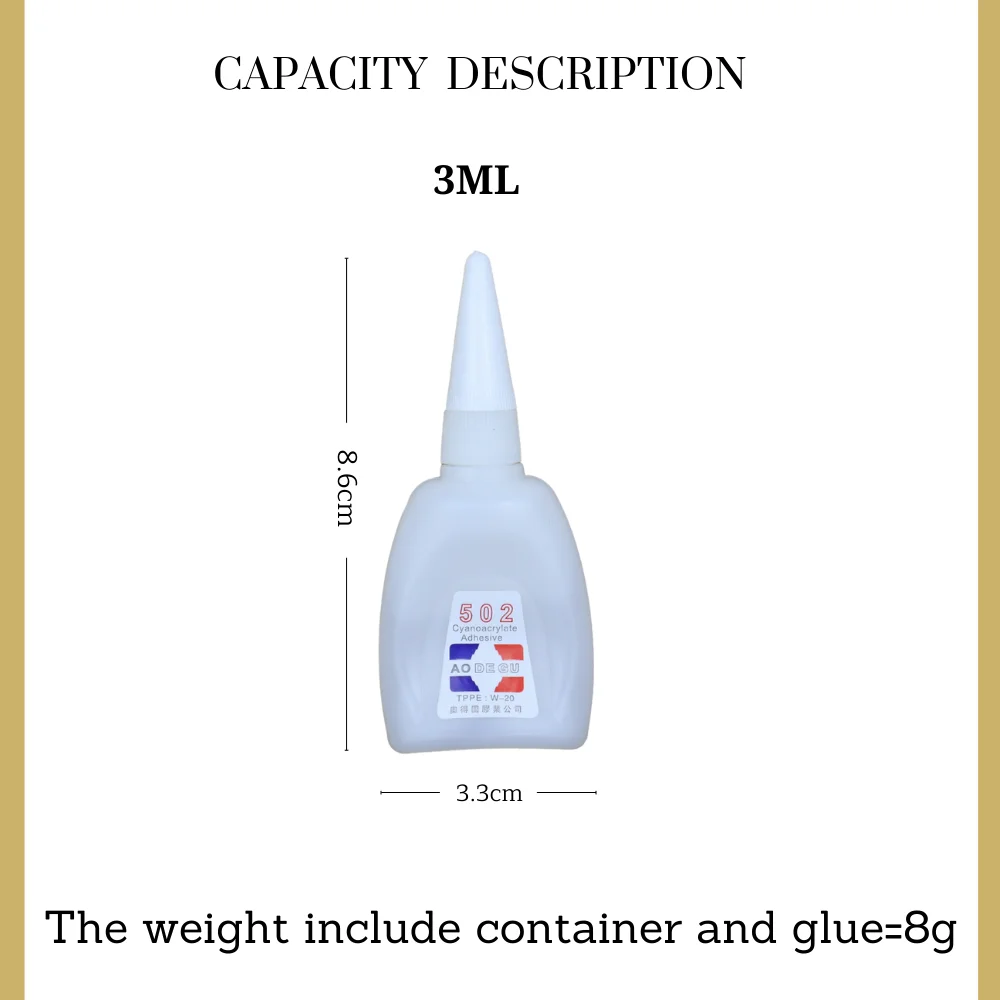 3ML 15ML Cyanoacrylate Instant Glue Strong Adhesive DIY Liquid Jewelry Toy Shoes Super Quick Drying Transparent 502 Super Glue 5