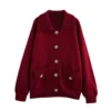 Lazy Retro Loose Single-breasted Knitted Cardigan For Women In Winter With A Sense Of Atmosphere And Temperament 1